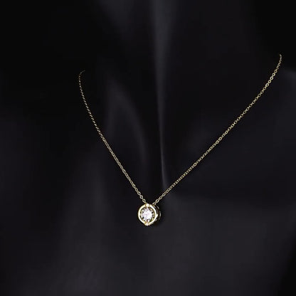  1 Carat Round Brilliant Moissanite Bezel Solitaire Pendant Necklace SETUxNEOMA