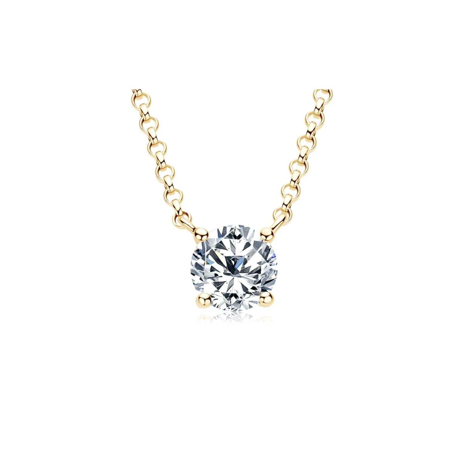  4 Prong Setting Moissanite Solitaire Pendant Necklace SETUxNEOMA