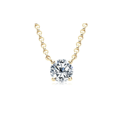 4 Prong Setting Moissanite Solitaire Pendant Necklace - SETUxNEOMA  