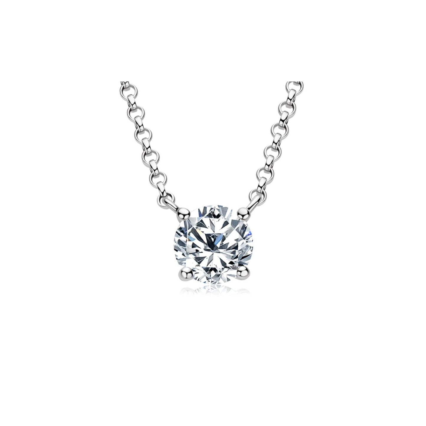 4 Prong Setting Moissanite Solitaire Pendant Necklace - SETUxNEOMA  