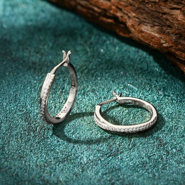  Criss Cross Moissanite Hoop Earrings - Twisted and Crossover Hoops SETUxNEOMA