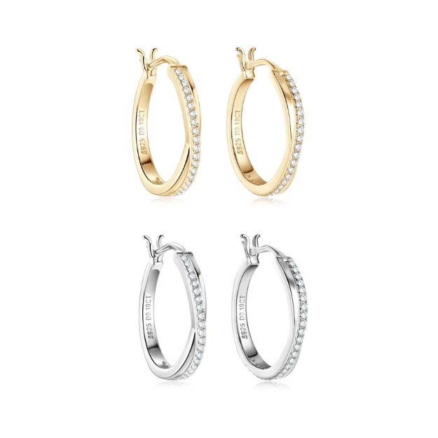  Criss Cross Moissanite Hoop Earrings - Twisted and Crossover Hoops SETUxNEOMA