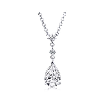 2.0 ct Pear Cut Moissanite Teardrop Pendant Necklace in Silver 925 - SETUxNEOMA  