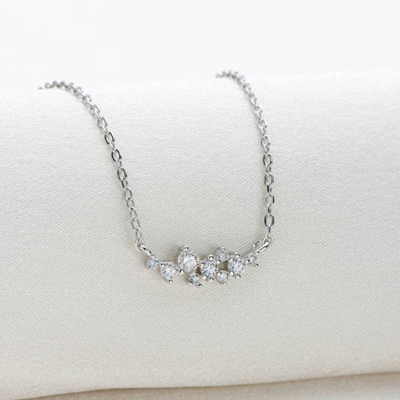  Unique Cluster Moissanite Pendant Necklace SETUxNEOMA