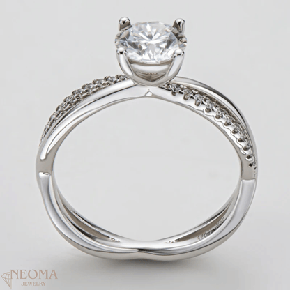 Infinity Round Cut Moissanite Ring - SETUxNEOMA  