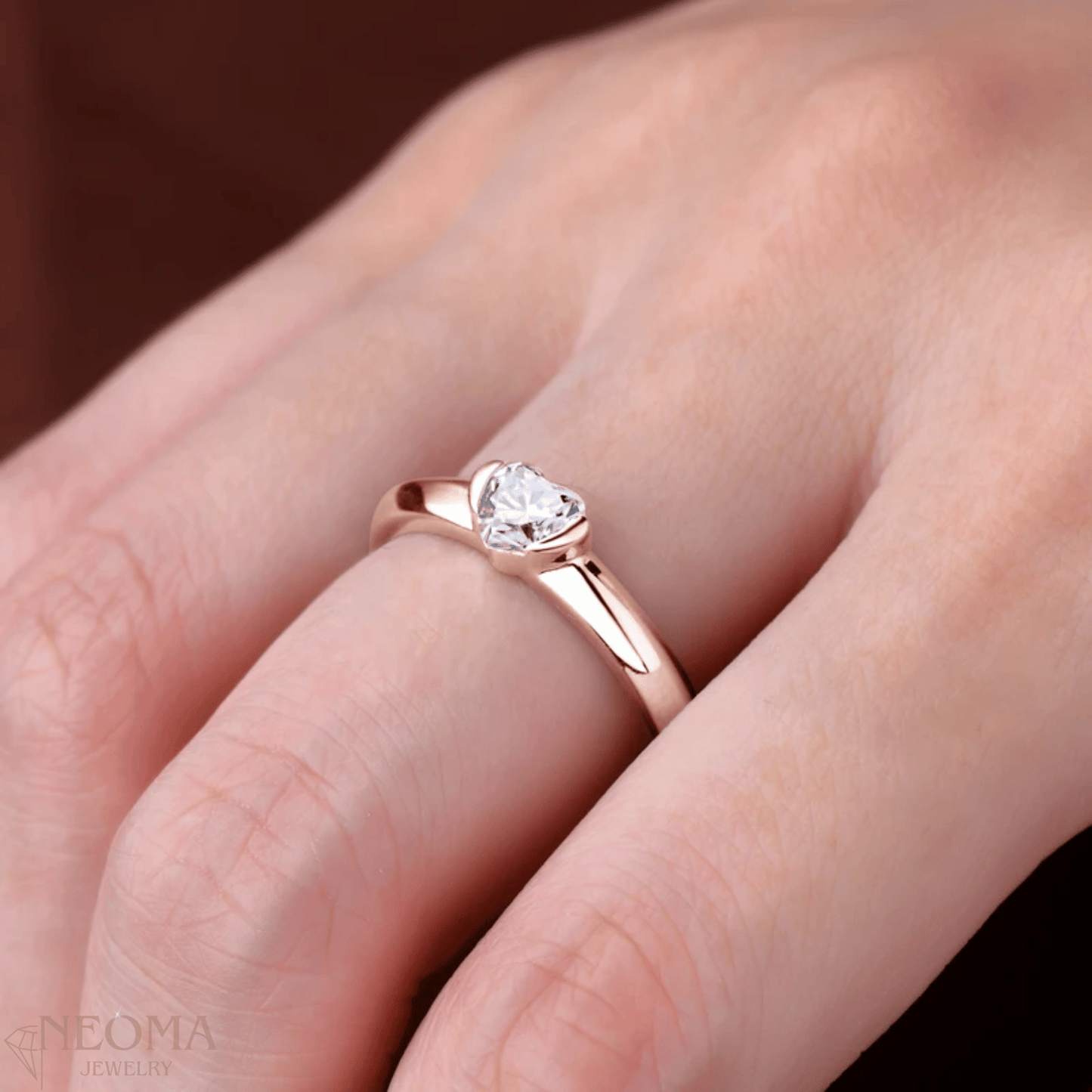 Heart Shaped Moissanite Tension Set Engagement Rings - SETUxNEOMA  