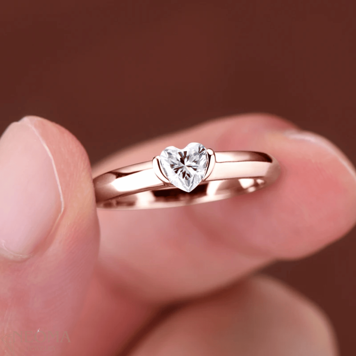 Heart Shaped Moissanite Tension Set Engagement Rings - SETUxNEOMA  