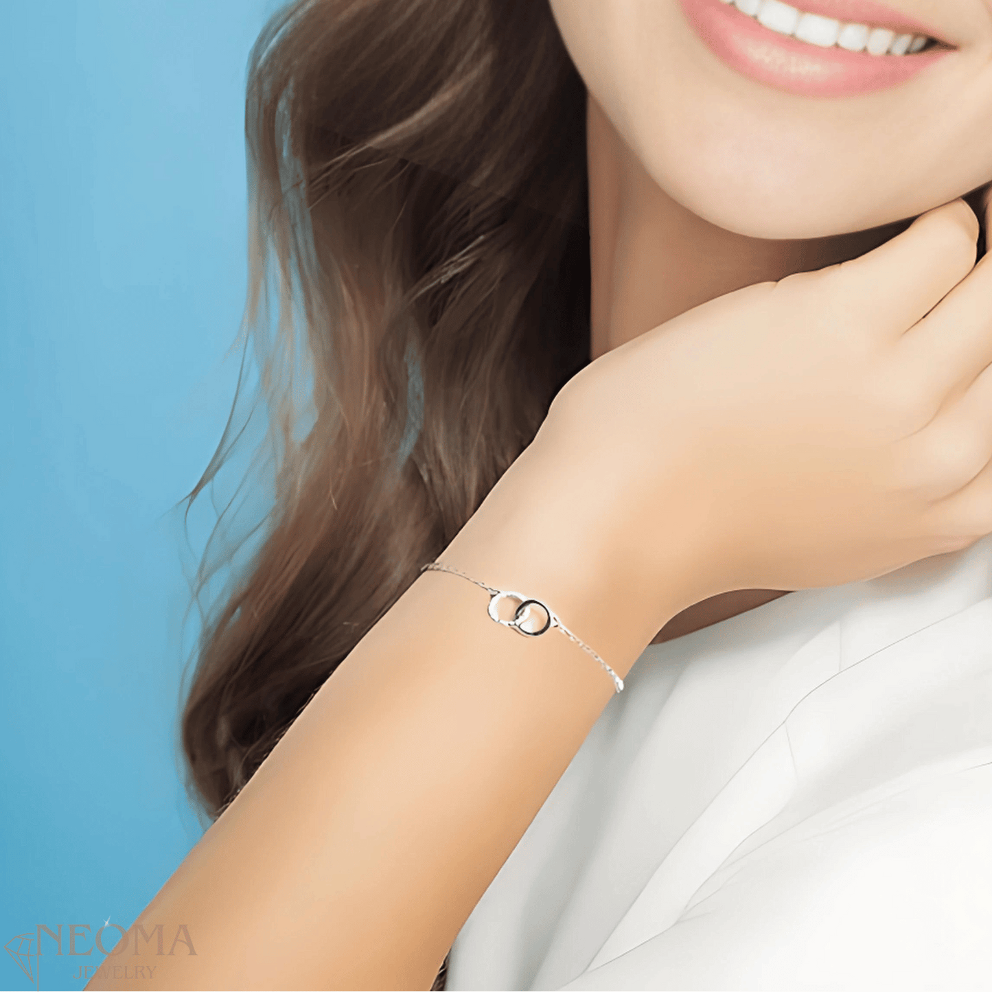 Moissanite Eternity Chain Adjustable Bracelet, Connection Bracelet - SETUxNEOMA  