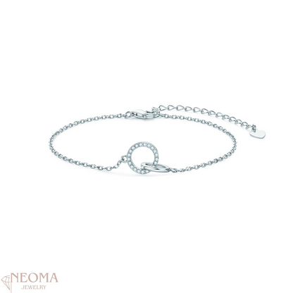 Moissanite Eternity Chain Adjustable Bracelet, Connection Bracelet - SETUxNEOMA  