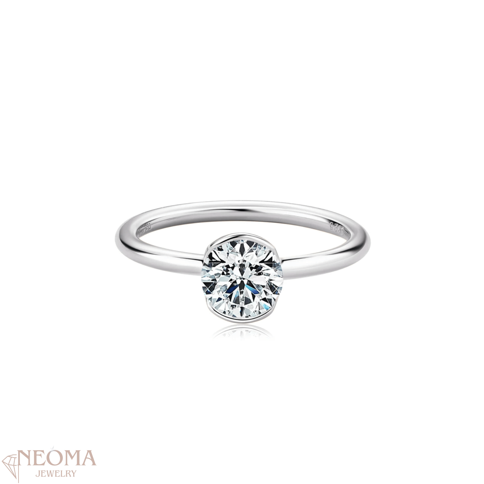 VVS1 Moissanite Solitaire Promise Ring - SETUxNEOMA  