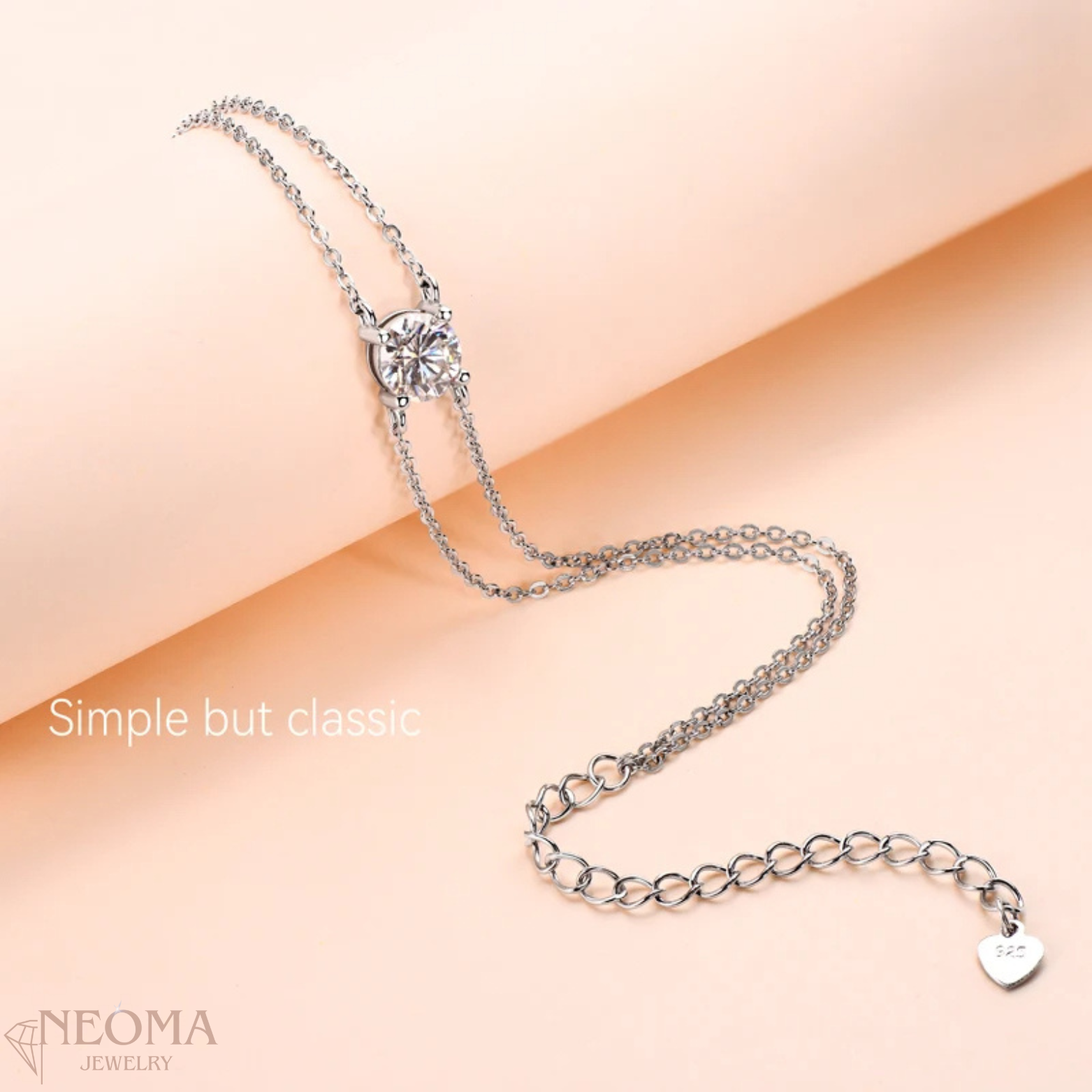 Double Chain Adjustable Bracelet featuring 1.0ct Moissanite - SETUxNEOMA  