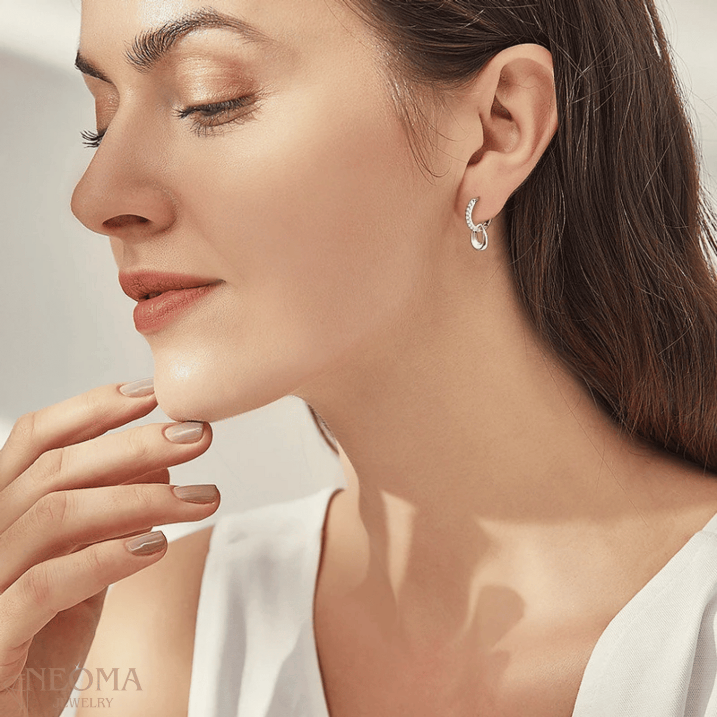  Moissanite Drop Dangle Hoop Earrings - Versatile Transformable Style SETUxNEOMA