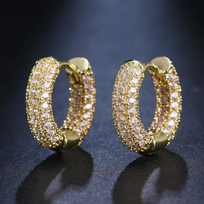 Moissanite Stone Hoop Earrings - Iced Out Hoop Earrings - SETUxNEOMA  