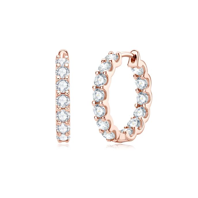 Moissanite Inside-Outside Hoop Earrings - SETUxNEOMA  