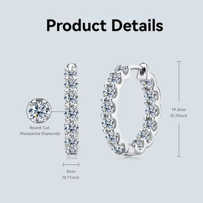 Moissanite Inside-Outside Hoop Earrings - SETUxNEOMA  