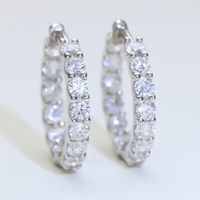 Moissanite Inside-Outside Hoop Earrings - SETUxNEOMA  