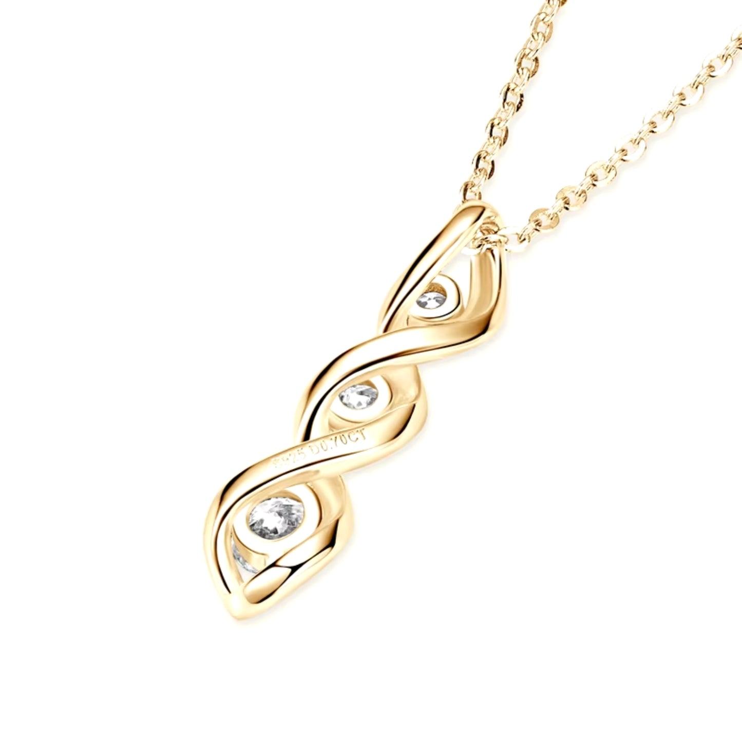  Moissanite Three Stone Pendant Necklace – Twisted Infinity Design SETUxNEOMA