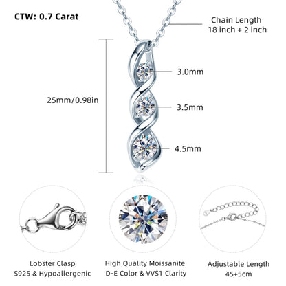  Moissanite Three Stone Pendant Necklace – Twisted Infinity Design SETUxNEOMA