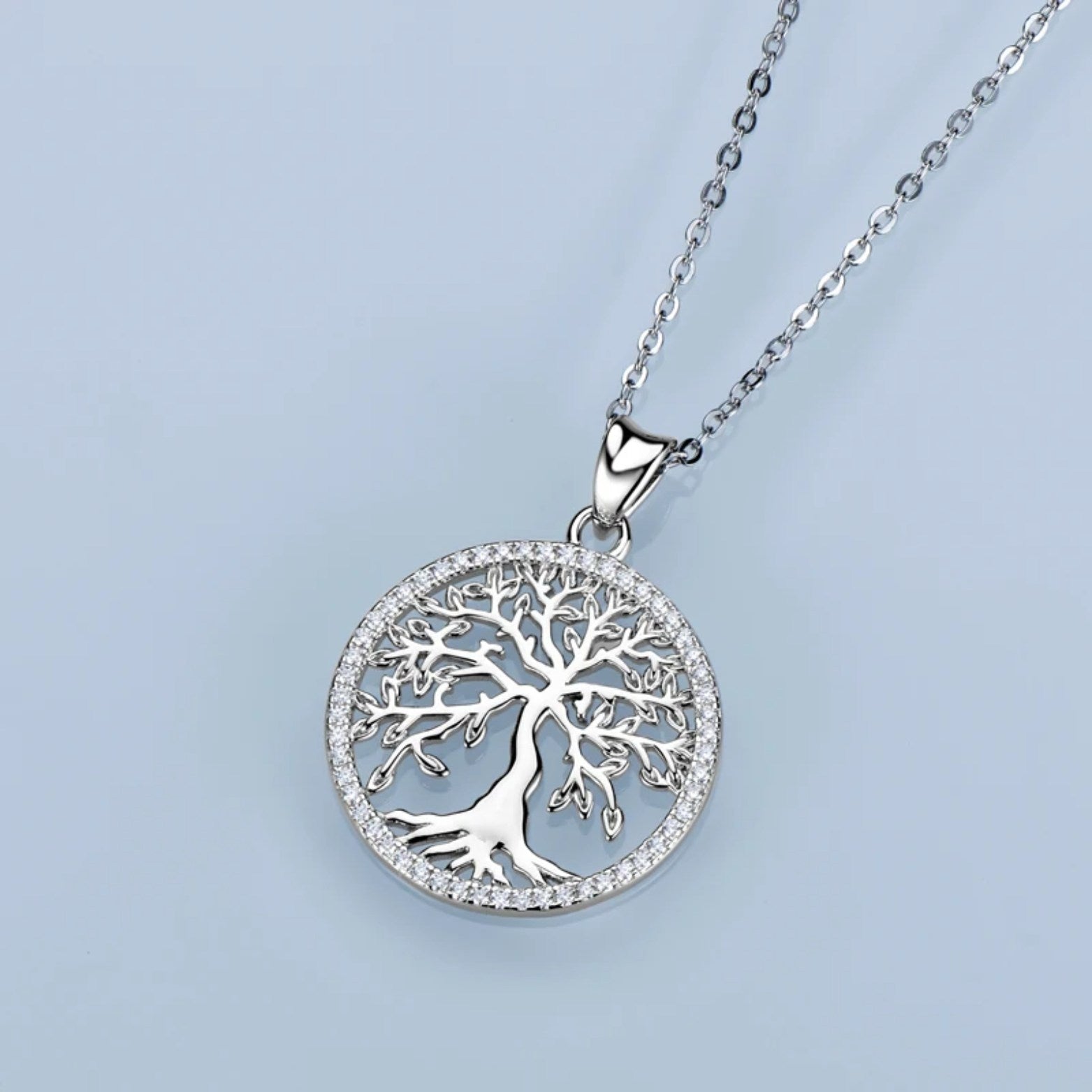  Moissanite Tree Of Life Halo Pendant Necklace SETUxNEOMA