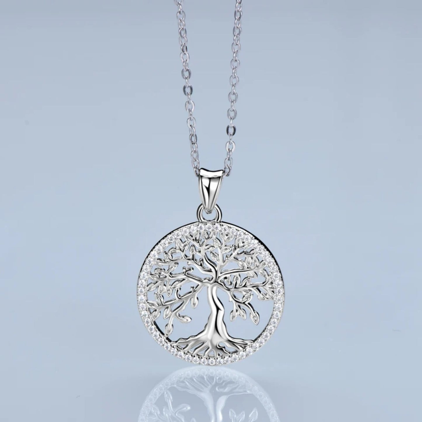  Moissanite Tree Of Life Halo Pendant Necklace SETUxNEOMA