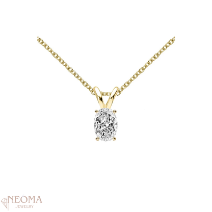 1 carat Oval Cut Moissanite Solitaire Pendant Necklace - SETUxNEOMA  