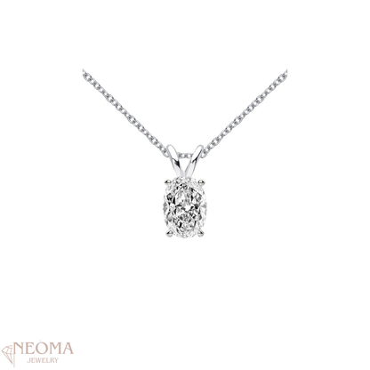 1 carat Oval Cut Moissanite Solitaire Pendant Necklace - SETUxNEOMA  