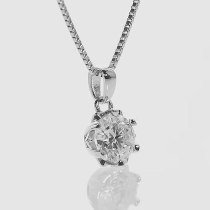 Snowflake Six Claw Moissanite Pendant Necklace | Luxury Jewelry Sale