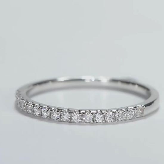 Sterling Silver Half Eternity Ring | Moissanite | 1.5mm Thin