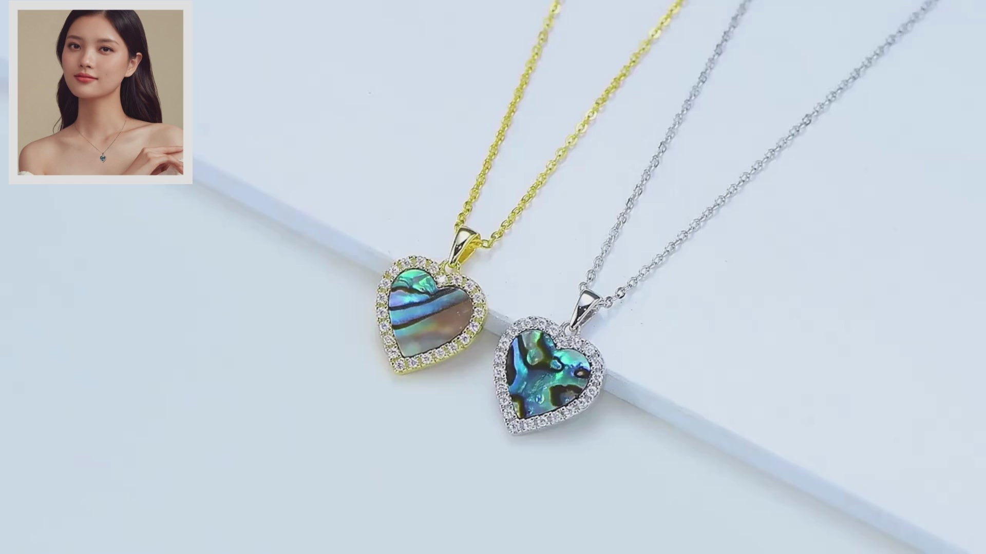 Abalone Shell Heart Necklace | Moissanite Seashell Choker | Unique Jewelry