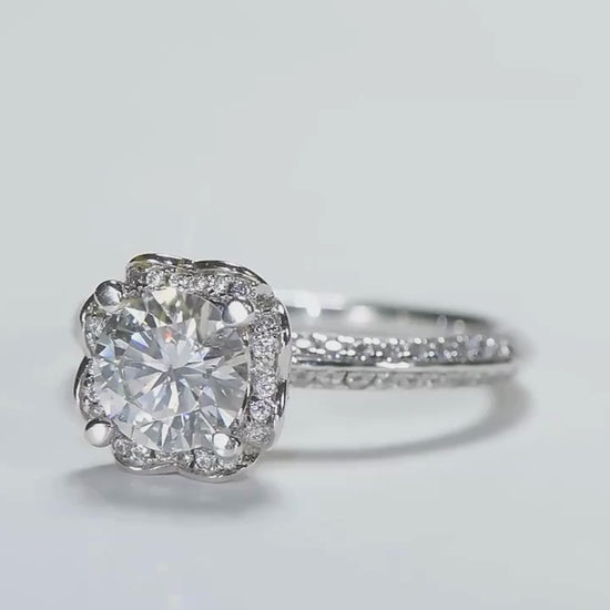 Promise Moissanite Ring | Flower Shape | Elegant Jewelry
