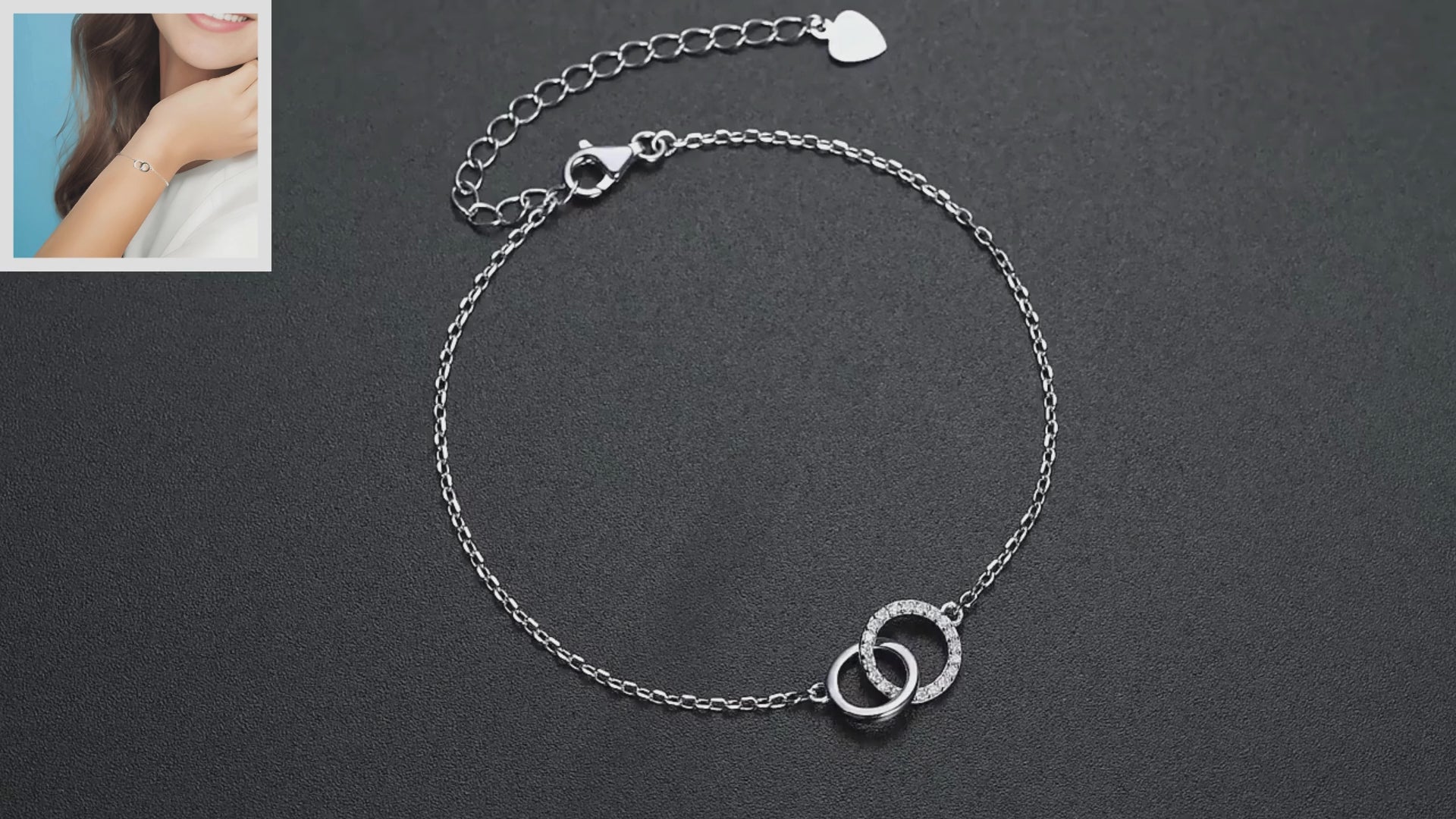 Adjustable Connection Moissanite Eternity Chain Bracelet 