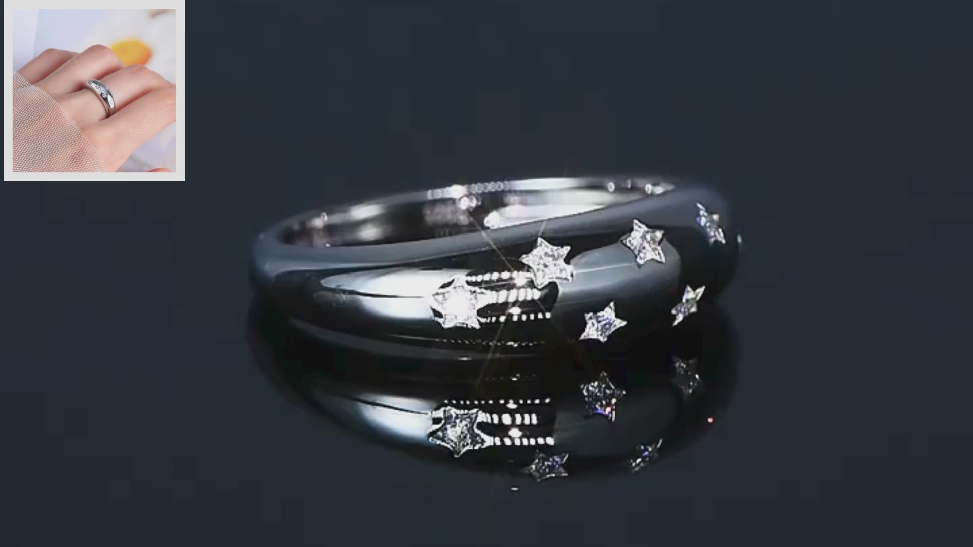 Lab Grown Moissanite Rings - Burnish Setting - Star Design