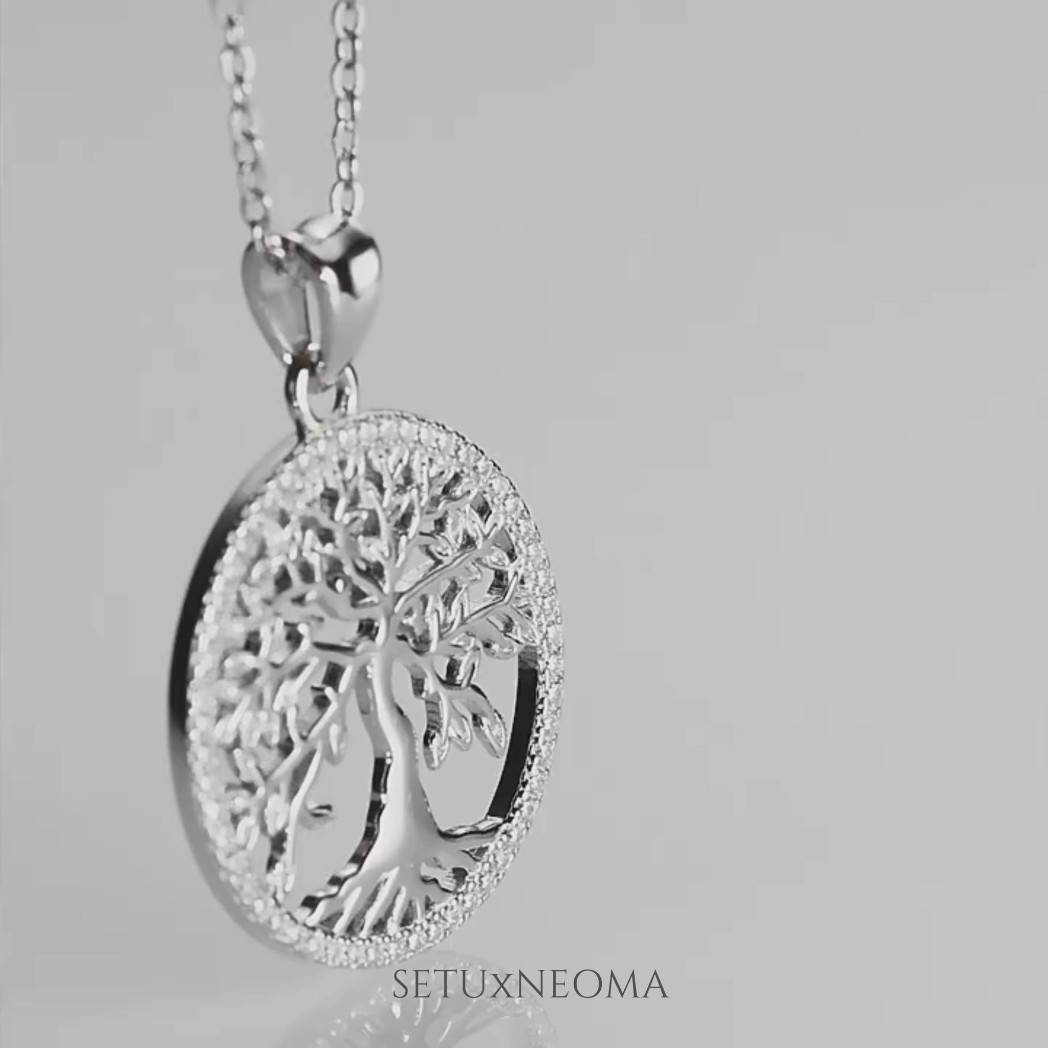 Tree Of Life Pendant Necklace | Moissanite Halo Pendant