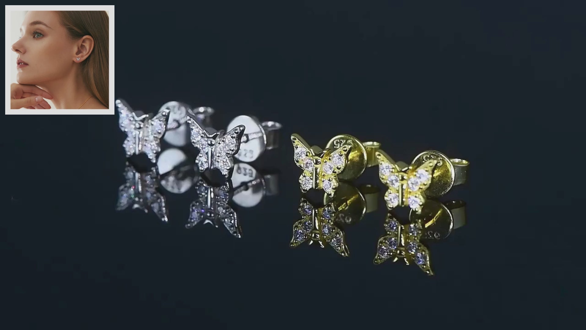 Moissanite Butterfly Stud Earrings | Delicate Butterfly Earrings