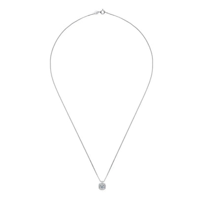 Square Halo Moissanite Pendant Necklace - Solitaire Choker - SETUxNEOMA  