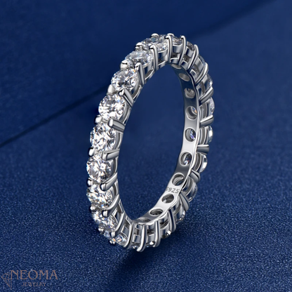 925 Sterling Silver Moissanite Full Eternity Band Ring - SETUxNEOMA  