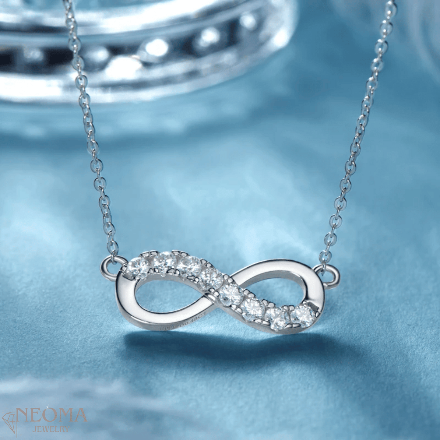 925 Sterling Silver Moissanite Infinity Pendant Necklace - SETUxNEOMA  