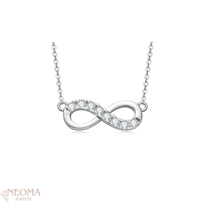 925 Sterling Silver Moissanite Infinity Pendant Necklace - SETUxNEOMA  