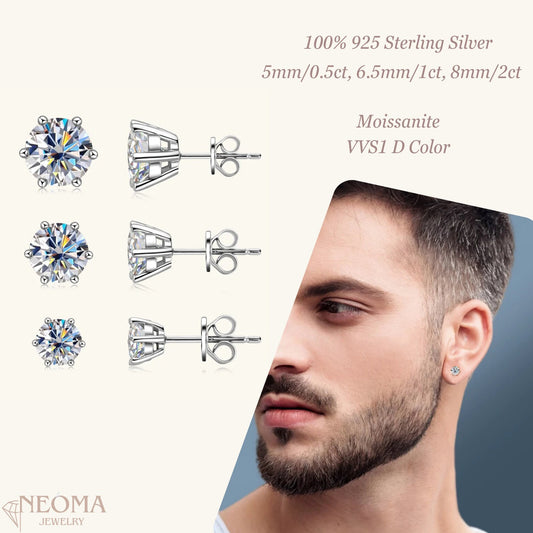 Natural Moissanite Stud Earring | Solitaire | Everyday Stud