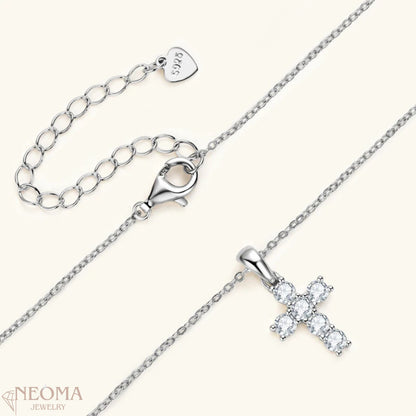  Moissanite Cross Religious Pendants Necklace SETUxNEOMA