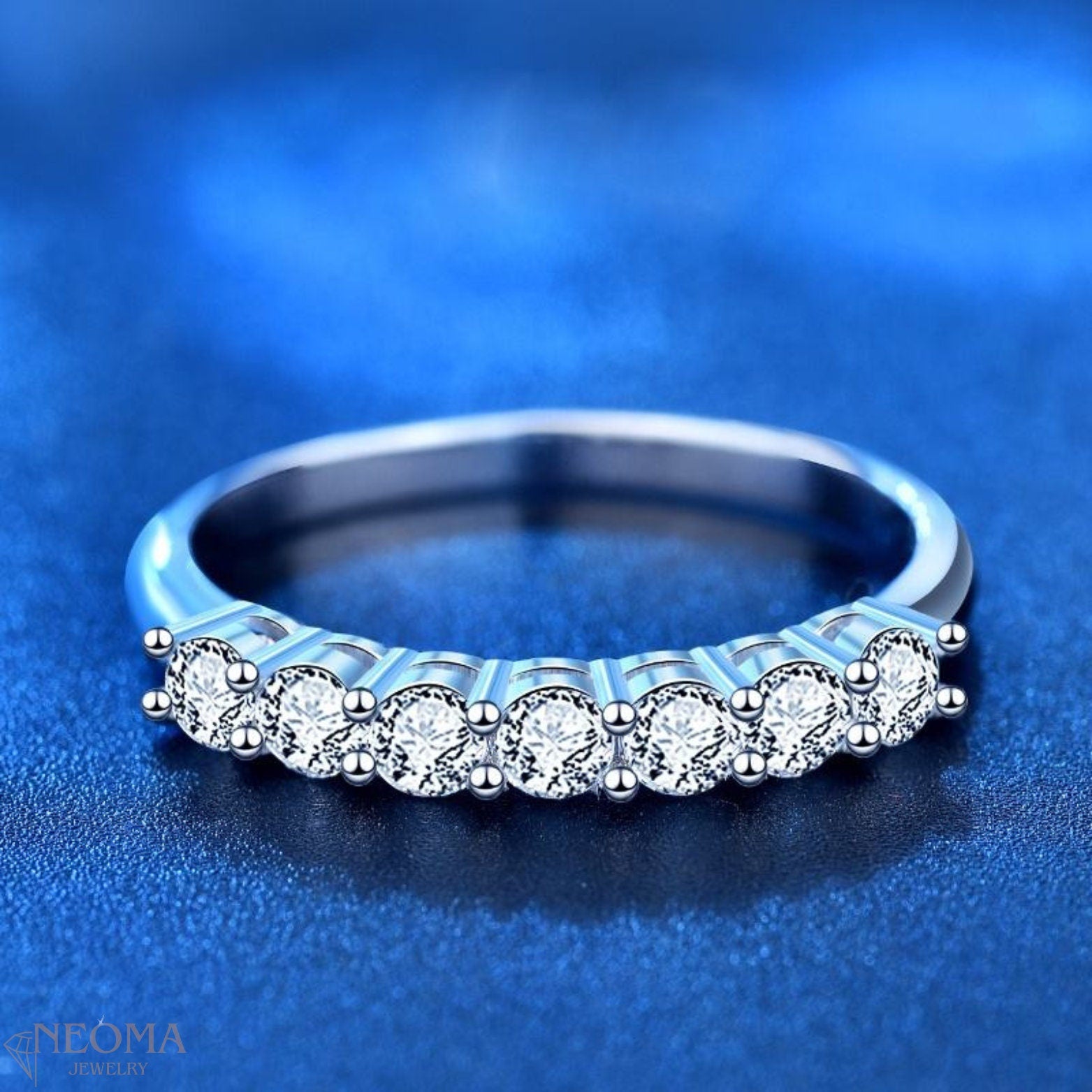 S925 Silver Moissanite Eternity Band - Multi Stone Wedding Ring - SETUxNEOMA  