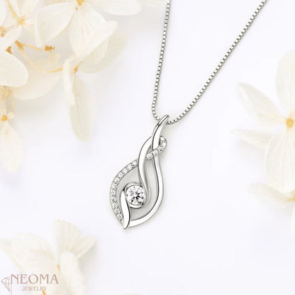 GRA Certified Moissanite Diamond 925 Sterling Silver Twist Leaf Pendant Necklace - SETUxNEOMA  