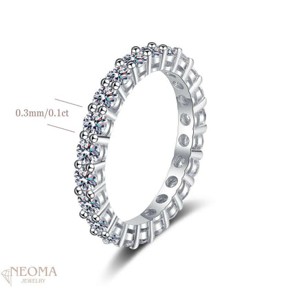 925 Sterling Silver Moissanite Full Eternity Band Ring - SETUxNEOMA   